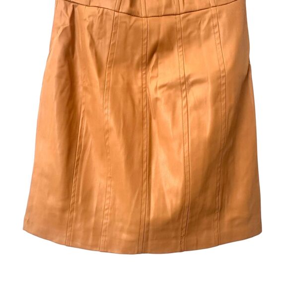 ZARA Faux Leather Corset Style Strapless Dress Camel Medium‎ - Picture 4 of 7